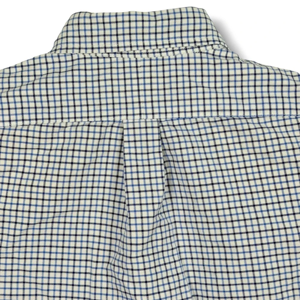 Polo Ralph Lauren Button Down Mens M Blue White Check Classic Distressed Utility